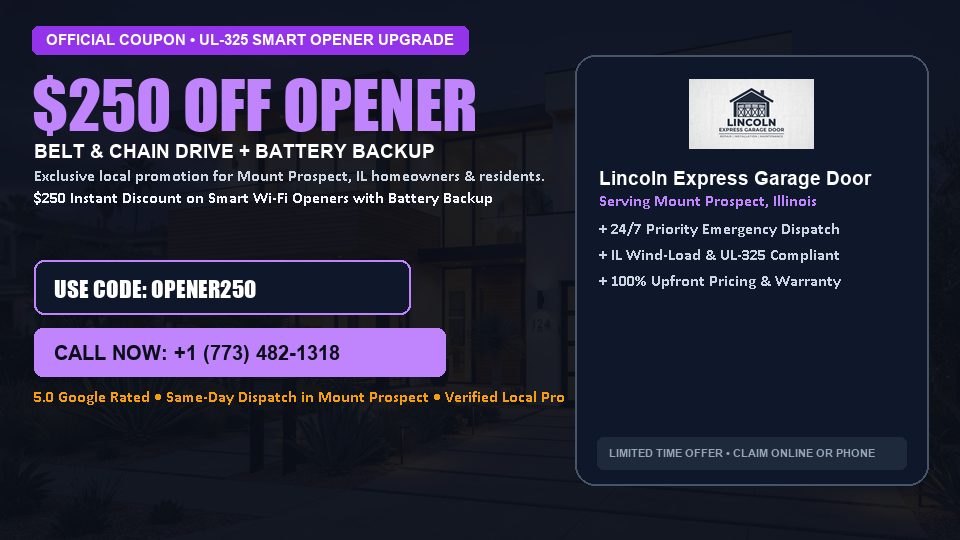 $250 OFF Smart Wi-Fi Garage Door Opener Installation in Mount Prospect, IL - Lincoln Express Garage Door